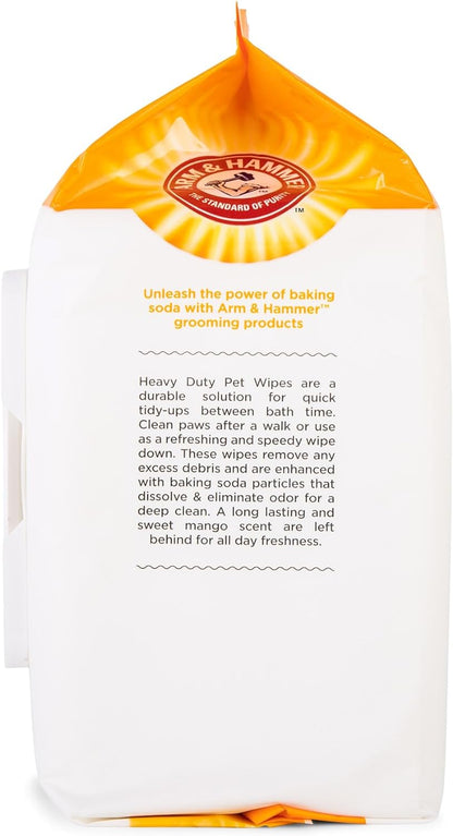 for Pets Heavy Duty Multipurpose Dog Wipes, Paw and Butt Wipes for Dogs to Help Clean Deodorize and Freshen Coat and Skin between Baths, Mango Scent, 100 Count